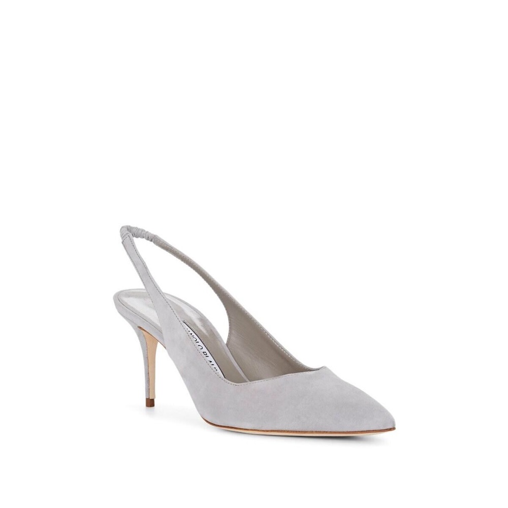 Manolo Blahnik Grey Slingback Pumps